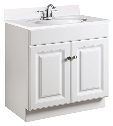 Design House 597153 Wyndham Unassembled Bathroom Vanity Cabinet Without Top, 30 x 21/2 Door, White Design House
