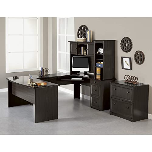Realspace® Broadstreet 65" W U-Shaped Executive Desk, Walnut Realspace