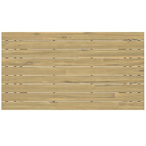 SIMPLIHOME Kona SOLID ACACIA WOOD 65 Inch Wide Contemporary Outdoor Dining Table in Light Teak, For the Dining Room and Porch SIMPLIHOME