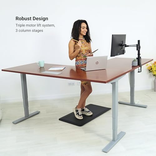 Progressive Desk L Shaped Height Adjustable Standing Desk 78" x 48" - Corner Computer Desk - Electric Stand Up Rising Workstation - Black Frame/Bright Beech Top PROGRESSIVE AUTOMATIONS