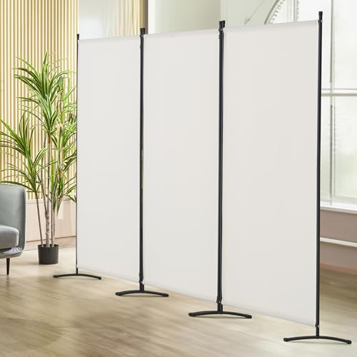 VEVOR Room Divider, 3 Panel Room Dividers and Folding Privacy Screens, Fabric Partition Room Dividers for Office, Bedroom, Dining Room, Study, Freestanding, White VEVOR