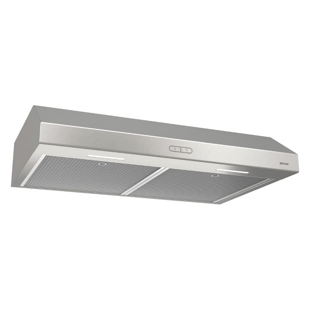 Broan-NuTone NuTone BCDF136SS Glacier Range Hood with Light Exhaust Fan for Under Cabinet, Stainless Steel, 36-Inch Broan-NuTone