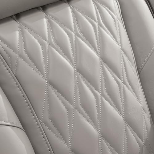 Signature Design by Ashley Boyington Contemporary Leather Match Power Reclining Loveseat with Console and USB Charging Ports, LED Lights and Adjustable Headrest, Light Gray Signature Design by Ashley