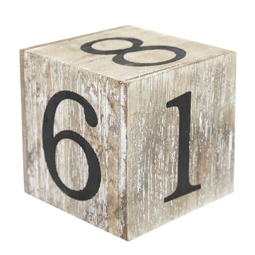 Juvale Wooden Perpetual Block Calendar for Desk, Wood Month Date Display Blocks for Teachers, Students, Classroom, Rustic Farmhouse Office Decor, Desk Accessories (5 x 4 In) Juvale