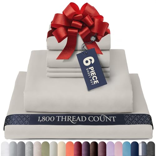 BELADOR Silky Soft Full Sheet Set - 6 Piece Luxury Bed Sheets with Deep Pocket for Full Size Bed, Secure-Fit Elastic, Breathable, Wrinkle Free Oeko-Tex BELADOR