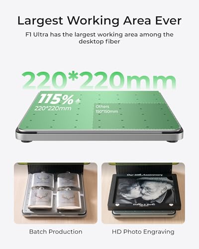 xTool F1 Ultra 20W Fiber & Diode Dual Laser Engraver, 10000mm/s Ultra Fast Laser Engraver and Cutter Machine for Jewelry, Metal, Wood, with Smart Camera, Auto Streamline, 3D Engraving Machine xTool