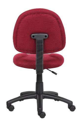 BOSS Office Products Perfect Posture Delux Fabric Task Chair Without Arms in Burgundy (B315-BY) BOSS
