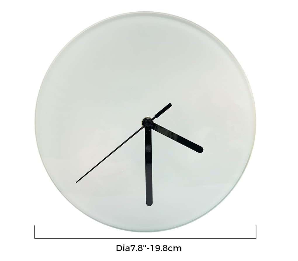 QOMOLANGMA 20pcs Sublimation Blank Photo Frame 7.8 in Round Glass Photo Frame Clock Tempered Glass Clock for Heat Press Transfer Blank DIY Picture Wall Frame Poster QOMOLANGMA