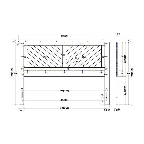 Glenwillow Home LaFerme Queen Size Wood Panel Headboard in Gloss White Glenwillow Home