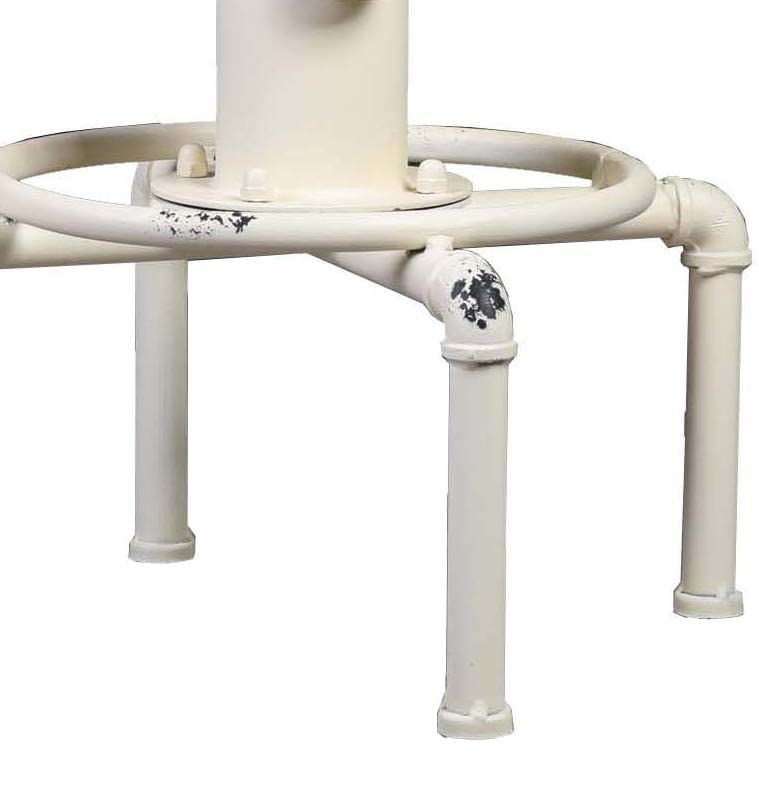 Topower Aged Antique Vintage Industrial Barstool Solid Wood Water Pipe Fire Hydrant Design Cafe Coffee Industrial Bar Stool Set of 2 Antique White Topower