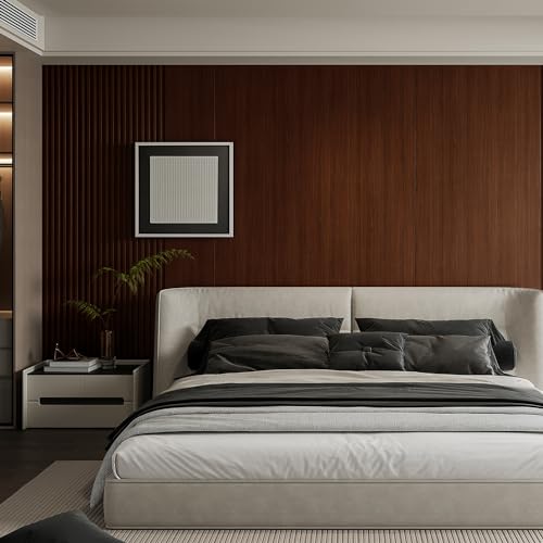 YLL YLL 6-Pack Slat Wall Panel with 2 Trims Wood Grain Slat Wall 96" x 6.2" WPC Slats 3D Wall Panels Walnut Grille YLL YLL