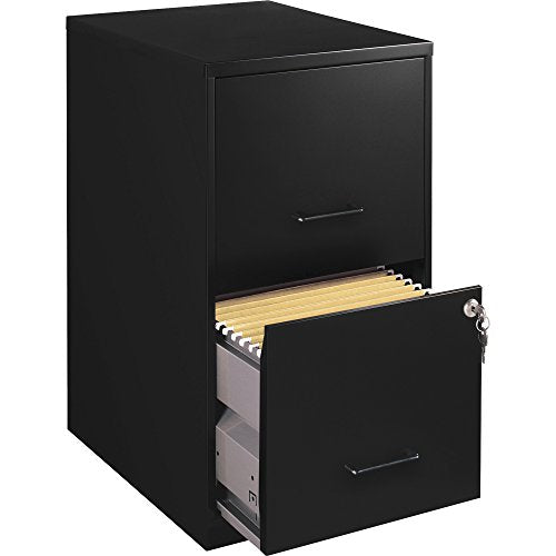 Lorell 14341 18 Deep 2-Drawer File Cabinet, Black Lorell