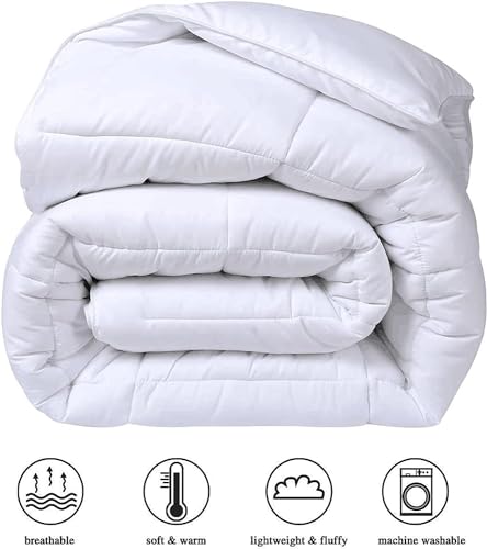 COHOME Premium Twin XL Size Cooling Comforter, All-Season Quilted Down Alternative Duvet Insert, Luxury Hotel GentleSoft Comforter with Anti-Clump Tech & 8 Tabs - Reversible - White 68x92 inches COHOME