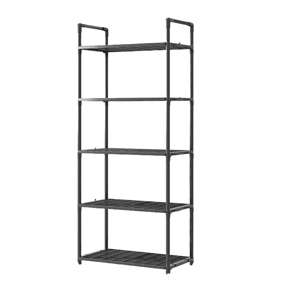 5 Tier Storage Shelves Adjustable Shelving Unit Heavy Duty Storage Rack 66 Lbs Capacity for Kitchen Pantry Closet Bathroom Laundry Garage Black Generic