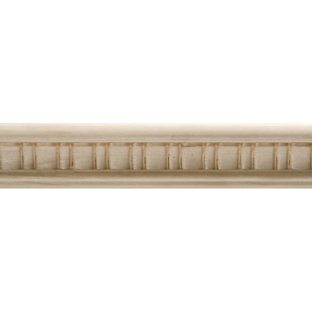 95-4WHW Unfinished White Hardwood Scallop Embossed Chair Rail Moulding ORNAMENTAL