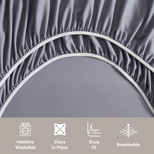 Nestl Extra Deep Cal King Sheet Set - 6 Piece Breathable & Cooling Sheets - Hotel Luxury Bedding Set w/18-24 Inch Deep Pockets - Easy & Secure Fit - Super Soft, Wrinkle Free & Comfy - Dark Gray Nestl