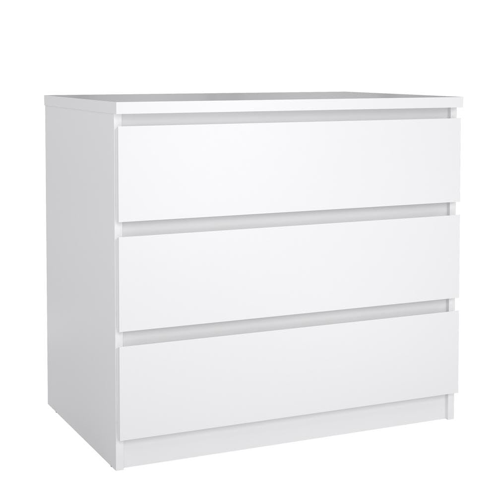 Furnifact White 3 Drawer Dresser – Modern 3 Drawer Dresser for Bedroom, Closet, or Entryway – Sleek and Functional Three Drawer Unit for Compact Storage Furnifact