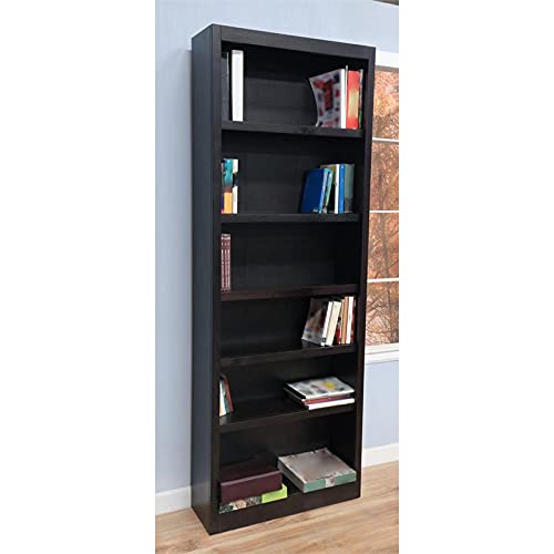 BOWERY HILL Traditional 84" Tall 6-Shelf Wood Bookcase in Espresso BOWERY HILL