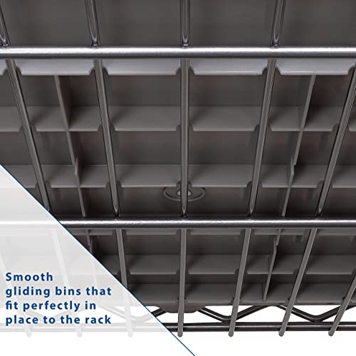 Seville Classics Heavy Duty NSF Bin Rack Solid Steel Wire Shelving Storage Unit, Patented Organizer for Garage, Warehouse, Office, Restaurant, Seville Classics