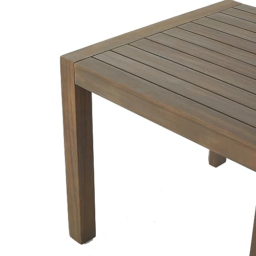 Christopher Knight Home Leah Outdoor Acacia Wood Chat Set with Water Resistant Cushions, 3-Pcs Set, Grey Finish / Grey Christopher Knight Home