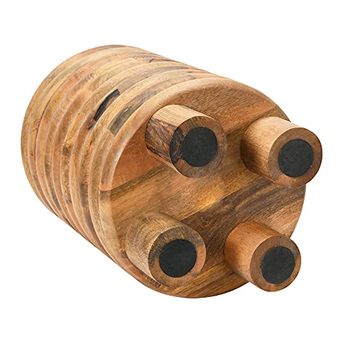 Creative Co-Op Dossier Vintage-Inspired Solid Wood Flat top for use, Natural Finish Stool/End Table Creative Co-Op