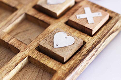 Tic Tac Toe Wooden Board Game, Table Toy Player Room Decor Tables Family XOXO Decorative Pieces Adult Rustic Kids Play Travel Backyard Discovery Night Level Drinking Romantic Decorations. EARTHLY HOME