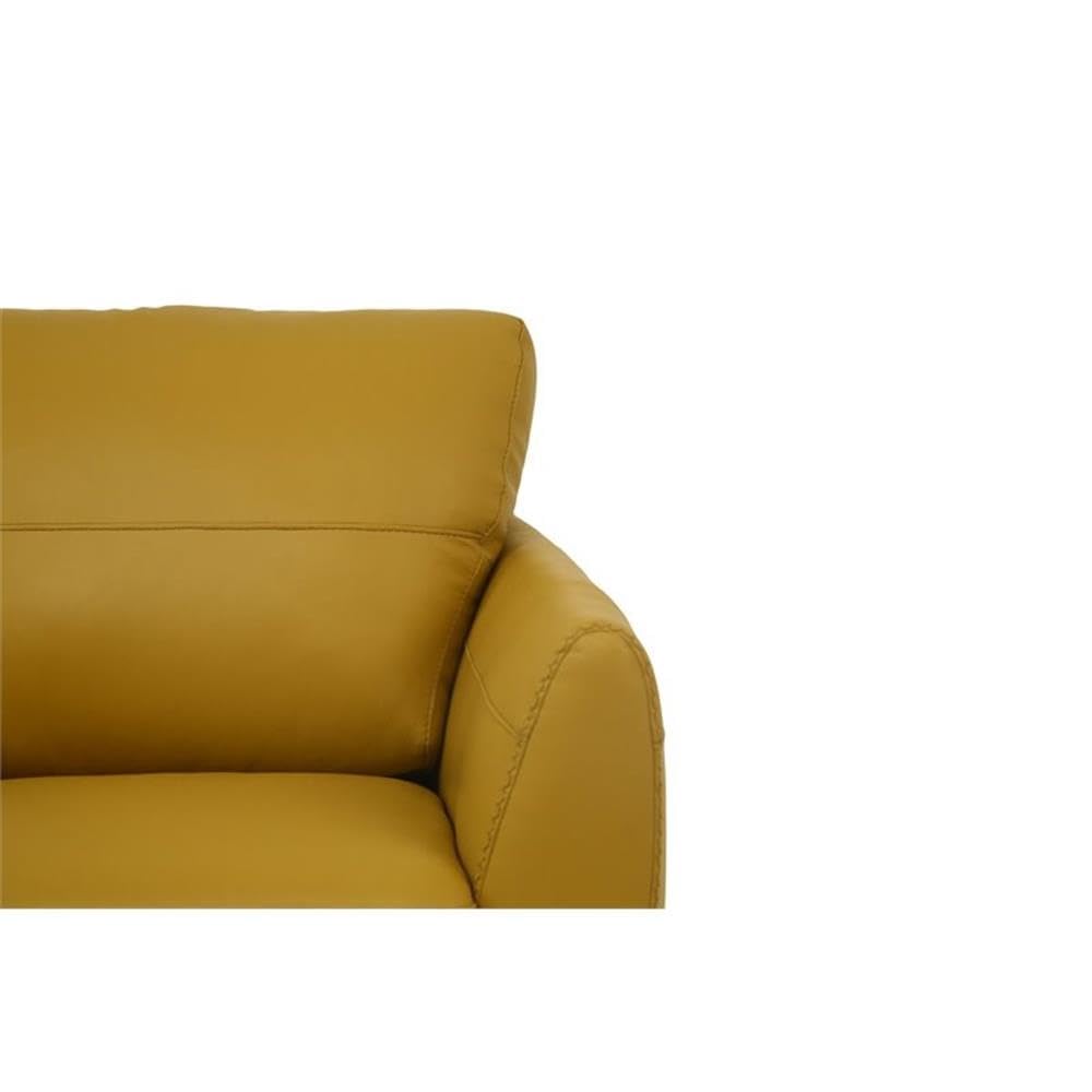 Acme Valeria Leather Sofa in Mustard Acme