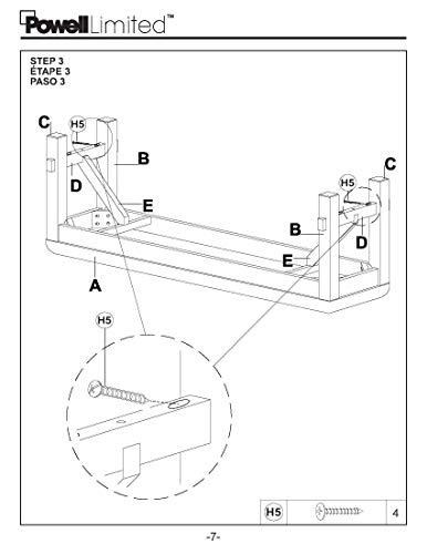 Powell Company Kraven Dining Bench, Hazelnut 60"L x 16"W x 20.25"H Powell