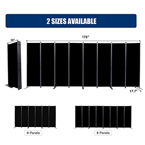 Room Divider and Folding Privacy Screens, 8 Panel Wide Room Divider Wall Screen for Room Separtition, Partition Room Dividers Fabric Panel Wall Dividers Freestanding for Office, Bedroom, Studio Dorm HOMSCREENER