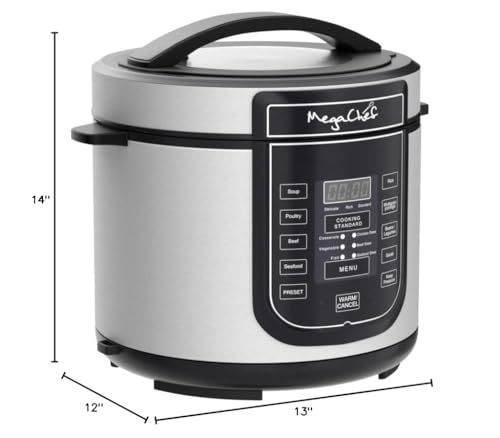 Megachef Digital Pressure Cooker, Silver, 6 quart Megachef