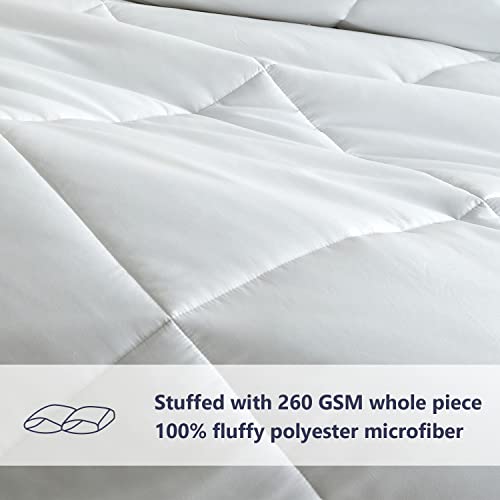 BISELINA Down Alternative Comforter Duvet Insert with Corner Tabs Box Stitched Microfiber Fluffy White Quilt All Seasons Hotel Collection Bedding - King Size, 104x92 Inches BISELINA