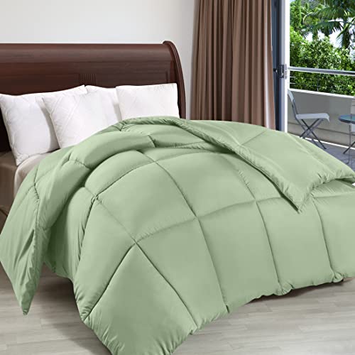 Utopia Bedding Comforter Duvet Insert, Quilted Comforter with Corner Tabs, Box Stitched Down Alternative Comforters Queen Size (Sage Green) Utopia Bedding