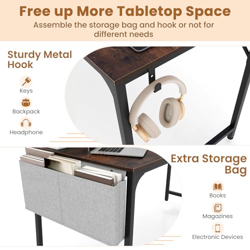 Giantex 30 FT Conference Table with Charging Station, 6 PCS 60" x 24" Rectangular Large Meeting Room Desk with Storage Bag & Hook, Space Saving Seminar Table, Modern Office Computer Desk for 12 People Giantex