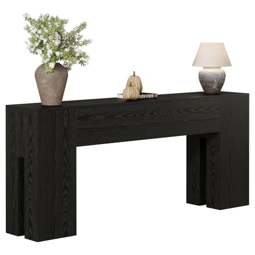 Tribesigns 71-Inch Long Console Table for Entryway, Farmhouse Sofa Console Behind Couch, Entry Table for Hallway, Foyer, Living Room, Black Tribesigns
