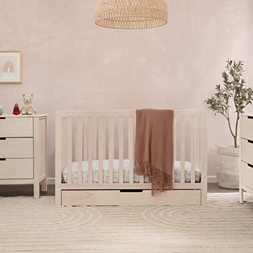 Carter's by DaVinci Colby 4-in-1 Convertible Crib with Trundle Drawer in Washed Natural, Greenguard Gold Certified, Undercrib Storage DaVinci