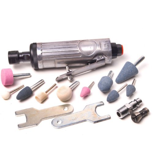 15 PC Air Die Grinder KIT 1/4" 1/8" Rotary Air Compressor Tool Kit Set EDMBG