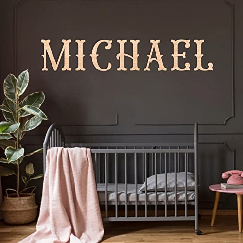 Custom Wood Name Sign, Nursery Decor, Wood Letter, Baby Name Sign(15"-58"), Wall Art For Girl or Boy Room, Family Name Signs, Choice of Size & Fonts EXUNART