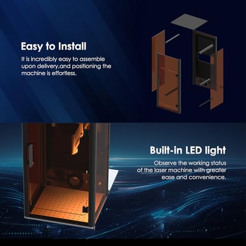 Cloudray Protective Cover Fiber Laser Enclosure 15.2"W x 29.6"H, Compatible with 500mm Lift Column Table, Safety Cover for Laser Engraver Cutter Machine Cloudray