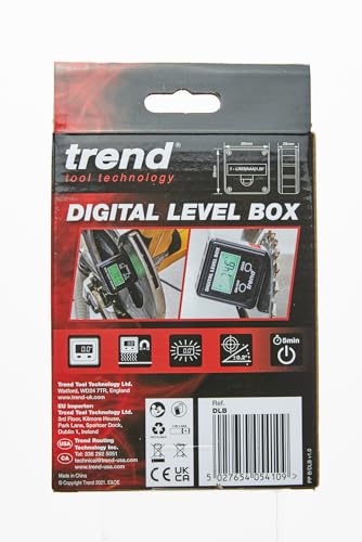 Trend Digital Level Box and Angle Finder (Magnetic Base & LCD Display) for Woodworking and Accurate Table/Miter Saw Angle Setting, Black, DLB TREND