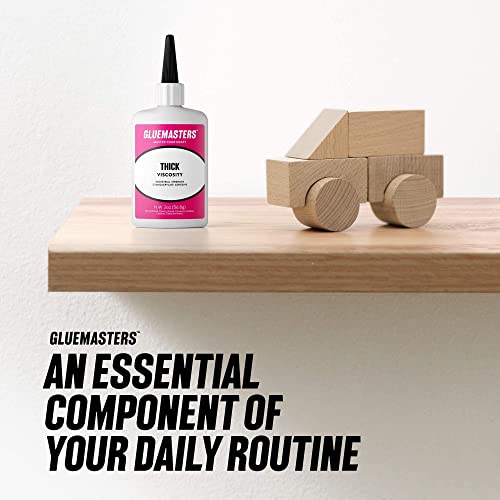 Professional Grade Cyanoacrylate (CA) Super Glue by GLUE MASTERS - 56 Grams - Thick Viscosity Adhesive for Plastic, Wood & DIY Crafts GLUE MASTERS