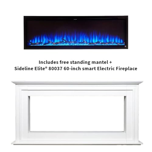 Touchstone Sideline Elite 60" Smart Alexa/WiFi Enabled Electric Fireplace with Surround Mantel - 1,500W Heater Touchstone
