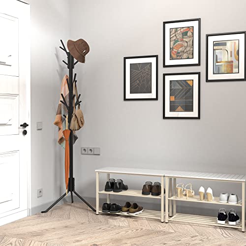 Simple Houseware Standing Coat and Hat Hanger Organizer Tree Shaped Rack, 18 Hooks, Black Simple Houseware