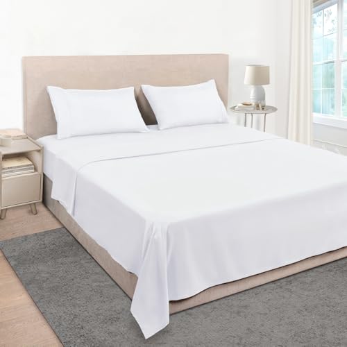 Mejoroom Full Size Sheet Sets - Hotel Luxury 1800 White Sheet - 16 Inch Deep Pocket Bed Sheets, Soft, Breathable, Wrinkle, Fade & Stain Resistant - 4 Piece (Full, White) Mejoroom