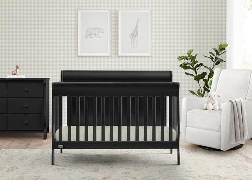 Delta Children Simmons Kids Carter 6-in-1 Convertible Crib - Greenguard Gold Certified, Black Ebony Delta Children