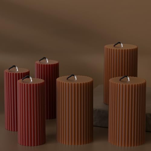 2 Pack Pillar Gear Shape Column Candle Resin Mold - Resin Casting Silicone Molds for Home Decor & Candle Making Wave Spiral Mold