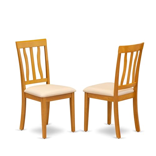 East West Furniture VAAN9-OAK-C 9 Piece Dining Table Set Includes an Oval Dining Room Table with Butterfly Leaf and 8 Linen Fabric Upholstered Chairs, 40x76 Inch, Oak East West Furniture