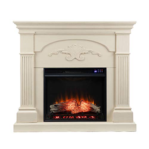 SEI Furniture Sicilian Harvest Traditional Style Electric Fireplace, New Ivory SEI Furniture