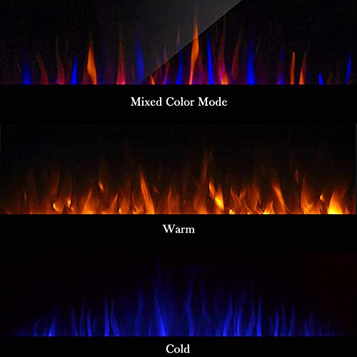 36" WiFi Smart Recessed Electric Fireplace Insert, 5 Flame Settings, Log Set or Crystal Options, Temperature Control by Touch Panel & Remote & App, 750/ 1500W Heater, Compatible with Alexa Masarflame