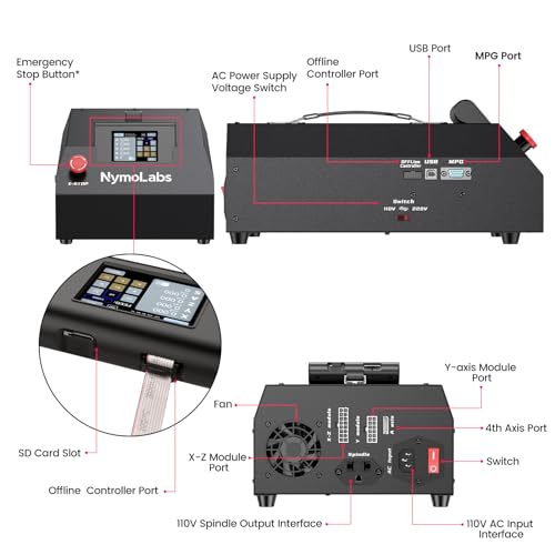 NymoLabs NBS-6040 CNC Router Machine with Custom-Made 710W 7000-30000 RPM Trim Router Spindle & ER-11 Collet, Linear Rails & Ball Screws on 3-axis, Engraving for Wood Acrylic Aluminum NYMOLABS