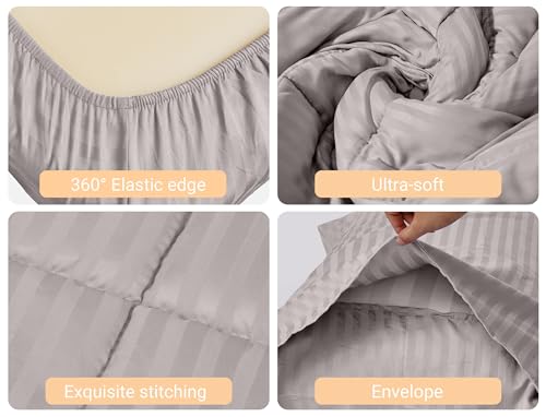ZPECC Toddler Bedding Set - 4 Piece Hypoallergenic Baby Crib Bedding Set for Boys and Girls, Includes Toddler Comforter, Flat Sheet, Fitted Sheet and Pillowcase, Ashes of Roses ZPECC
